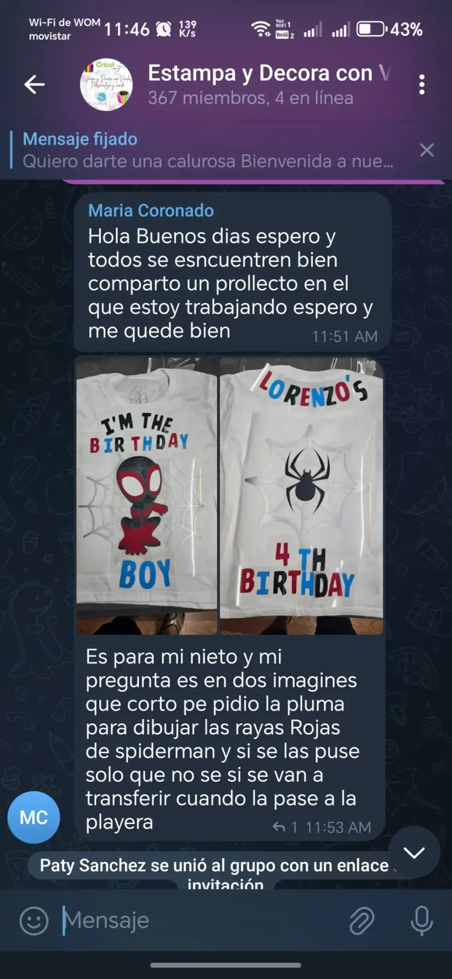 Foto compartida por alumna con termos y tazas decoradas con vinil adhesivo permanente