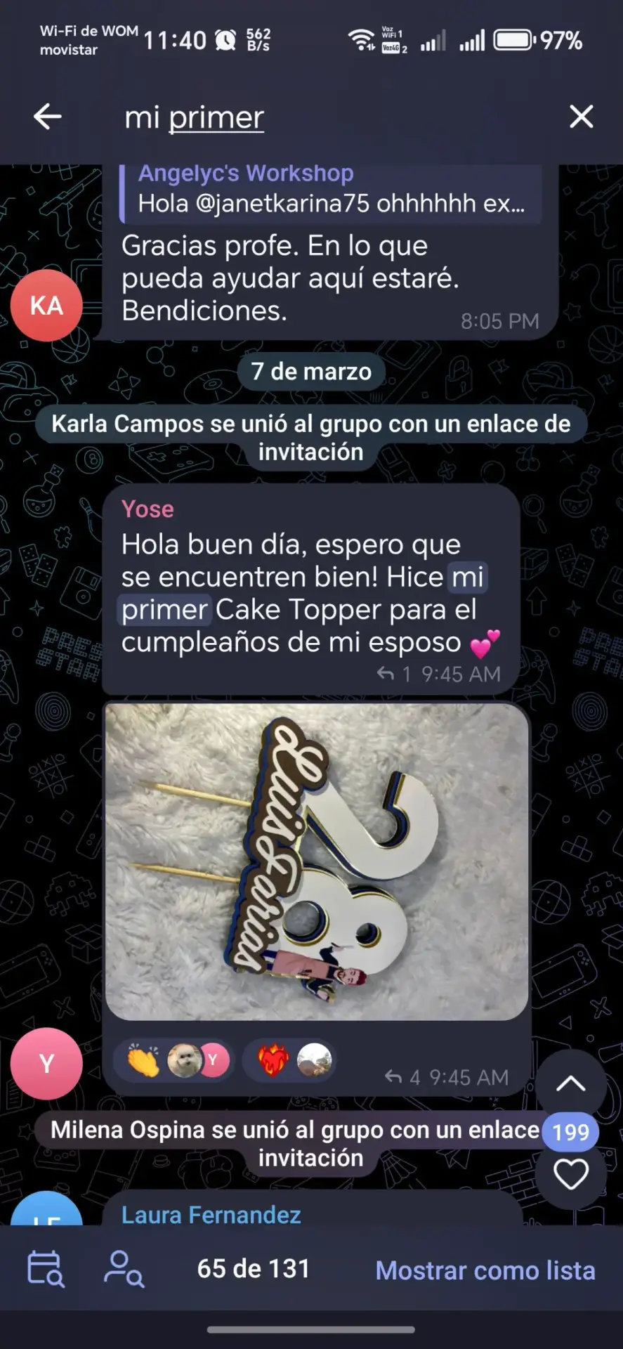 Alumna compartiendo su experiencia positiva con el soporte de la comunidad