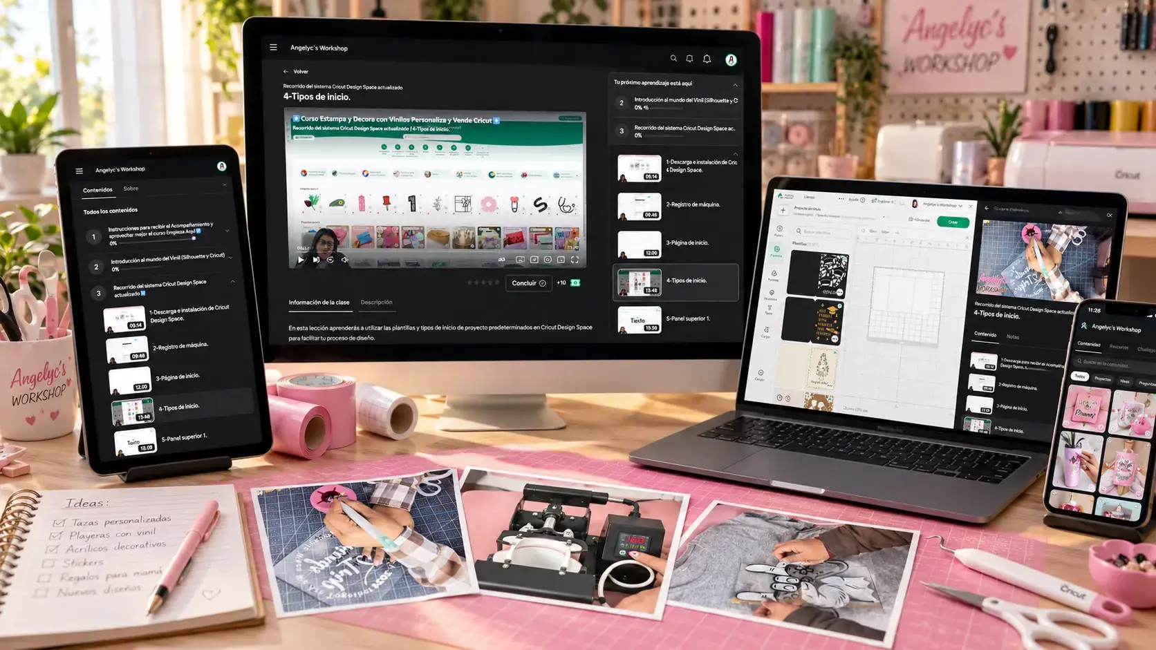 Muestrario de proyectos personalizados con vinilo textil, adhesivo e Infusible Ink - Angelyc's Workshop
